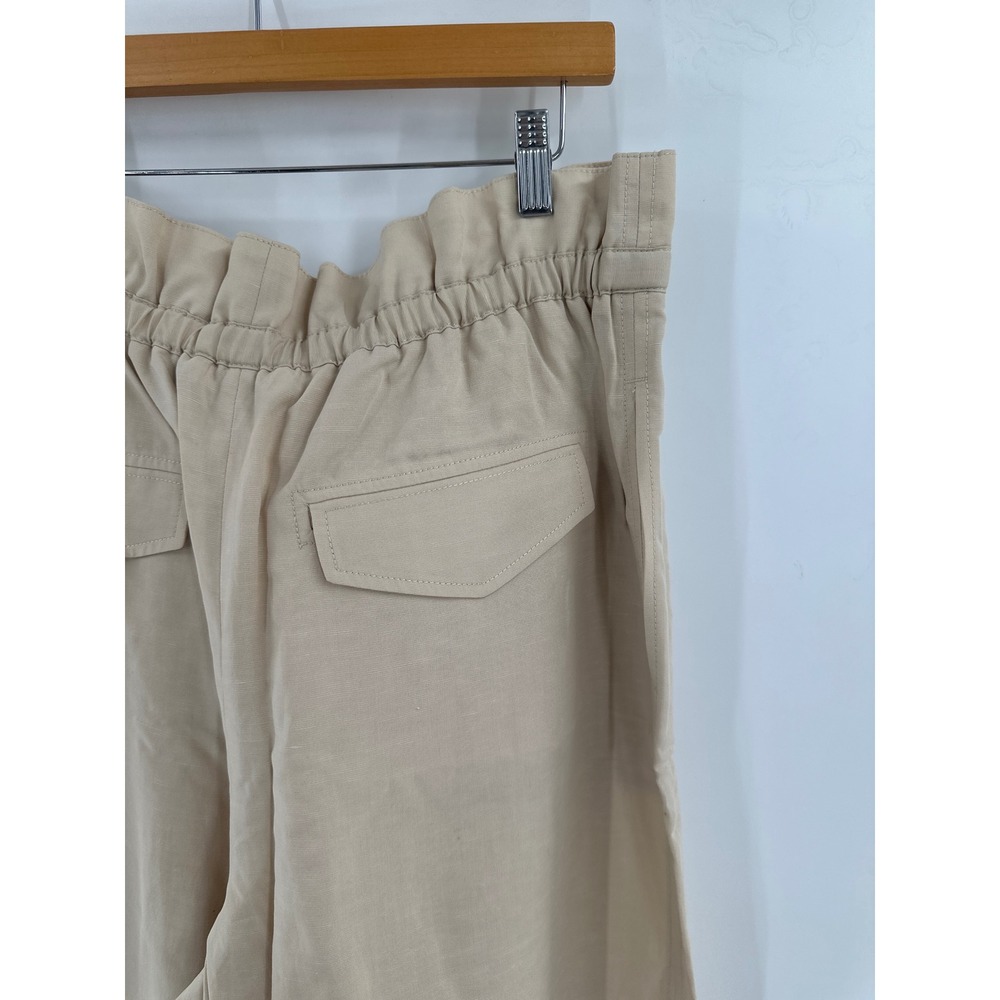 Club Monaco Beige High Waisted Paperbag Wide Leg 12 - Picture 5 of 7